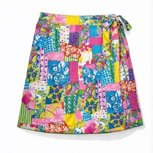💝 Lilly Pulitzer Patch Wrap Skirt